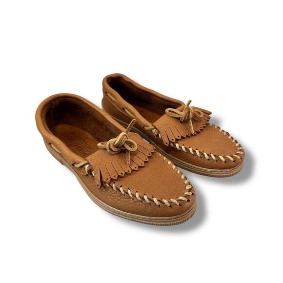 Minnetonka Women’s Moosehide Classic Loafers Size 7 Leather Slip-On Boat Shoe - Picture 3 of 8